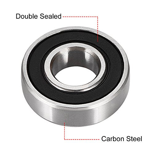 uxcell 6001-2RS Deep Groove Ball Bearing 12mm x 28mm x 8mm Double Sealed High Carbon Steel Z1 Bearings 8pcs - size: 12mmx28mmx8mm