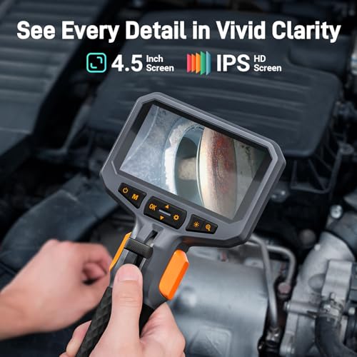 Teslong Articulating Borescope with Dual Lens Endoscope and 8+1 LED Lights