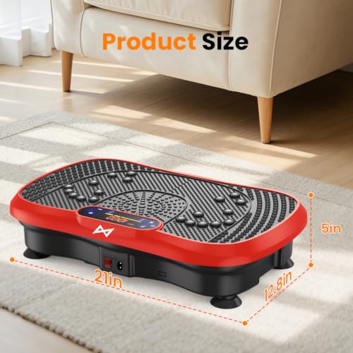 AXV Vibration Plate Exercise Machine Fitness Platform Body Vibrating Board - color: SLIM.RED