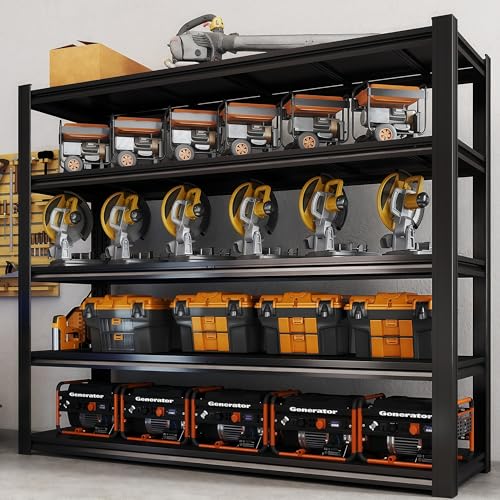 Garage Shelving, 5000LBS Storage Shelves, Metal Shelves, 5 Tier Adjustable Heavy Duty Shelving for Garage Warehouse School Commercial Business, 62" W x 24" D x 84" H - size: 5T 62" W x 24" D x 84" H