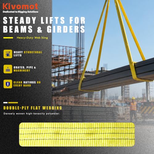 3 Ton Polyester Lifting Sling, 6600 lb, 3 in x 6.5 ft, 2 Pack - size: 6.5 ft (2 m)