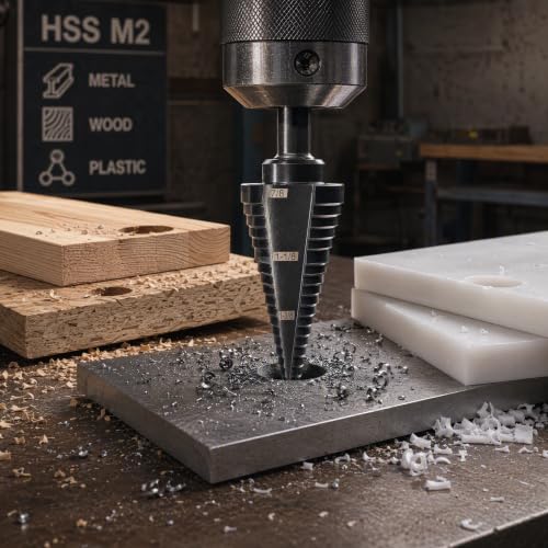 M2 HSS Step Drill Bit, 1/4"-1-3/8" Unibit, 118° Split Point