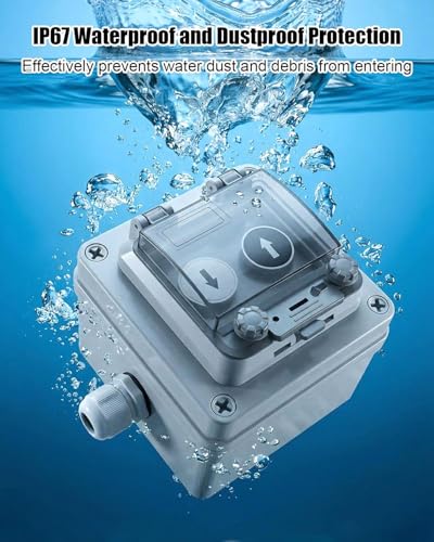 Momentary Push Button Switch Box White Up Black Down IP67 - size: White Up + Black Down Dual Button