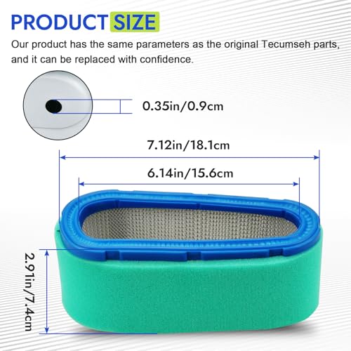LOCOPOW 36356 36357 Air Filter for Tecumseh OHV110 OHV115 OHV120 OHV125 OHV130 OHV140 OHV150 OHV155 OHV16 OHV165 OHV17 OHV175 Enginee