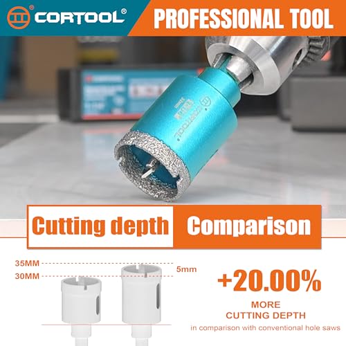 1-3/8 Inch Diamond Hole Saw with Pilot Drill Bit, Diamond Tipped Tile Hole Saws, Dry/Wet Use for Porcelain Tile, Ceramic Pottery, Granite, Stone, Marble, Glass Bottles - 2 Pack - size: 1-3/8 Inch (35mm) 2-Pack