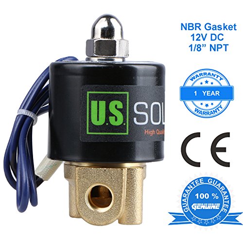 U.S. Solid 1/8" Brass Electric Solenoid Valve 12V DC Normally Closed NBR - size: 1/8" NC