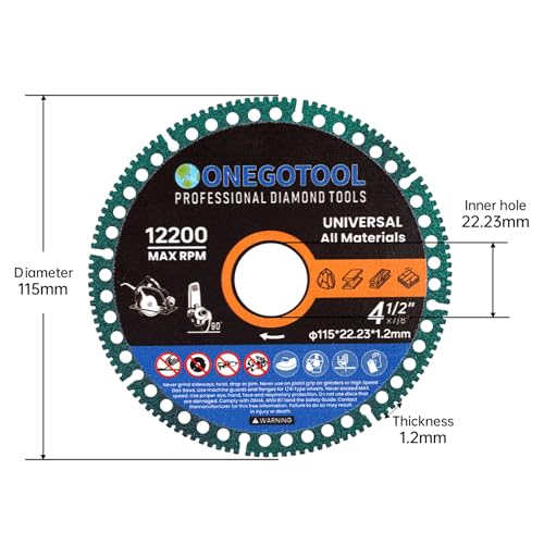 4-1/2 inch Indestructible Cutting Discs for Angle Grinder 7/8" Blades Cut Off Wheels Diamond Tool Metal rebar Porcelain Tile Granite Marble Smooth Cutter (3pcs) - size: 4-1/2"