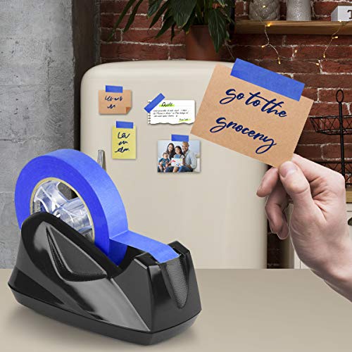 Acrimet Desktop Tape Dispenser Jumbo Size, Non-Skid Base, Plastic, Black - color: Black / Black