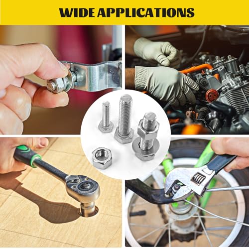 260PCS 1/4-20, 5/16-18, 3/8-16 Hex Bolts Assortment Kit,304 Stainless - size: SS 1/4-20 5/16-18 3/8-16 260pcs