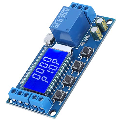 Oumefar Timer Delay Relay XY-LJ02 Cycle Trigger Delay Timer Switch Circuit Electronic Relay Module with LCD Display, 12V Timer Relay Delay Controller Module Support Micro USB 5V Input