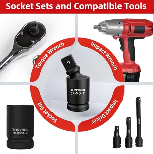 TONYNOL Universal Joint Swivel Socket Adapter,3/4" Drive - size: 3/4" Swivel Socket