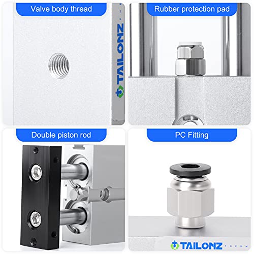 TAILONZ TN20-75 20mm x 75mm Double-Rod Cylinder - size: Bore:20mm Stroke:75MM