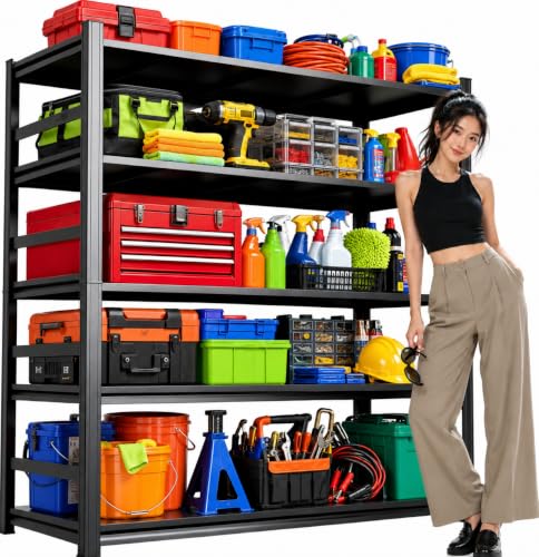 Book Shelf, Metal Bookshelf with Double-Layer Columns, Adjustable Bookcase - size: 48"Wx 24"Dx 88"H