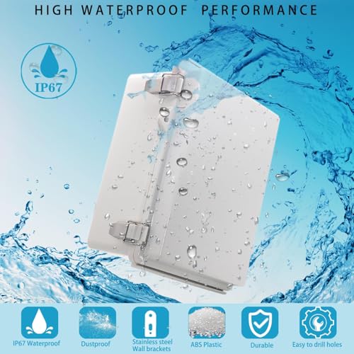 2Pcs Outdoor Waterproof Electrical Junction Box Weatherproof IP67 ABS Plastic Enclosure Switch Router Project Box Electronics DIY Enclosure With Mounting Plate Wall Bracket Grey 8.6x6.7x4.3in - color: Grey, size: 8.66" x 6.69" x 4.33" 2PCS