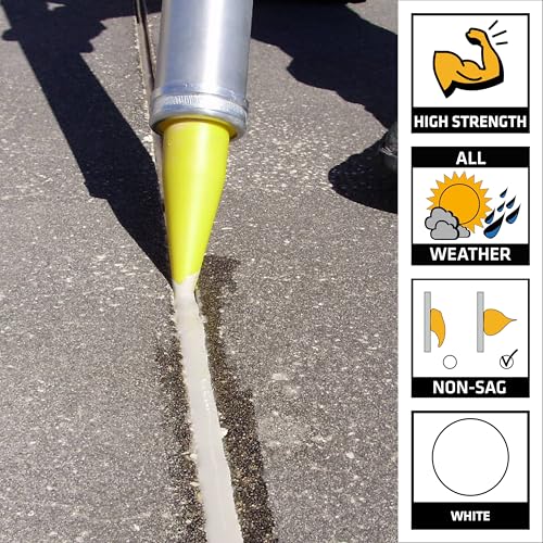 SIKA Sikaflex-1a Sealant, 10.1 fl oz, White – Premium Adhesive for Small Joints, Weather & Age Resistant, High Elasticity, Ideal for Windows, Door Frames & More - color: White