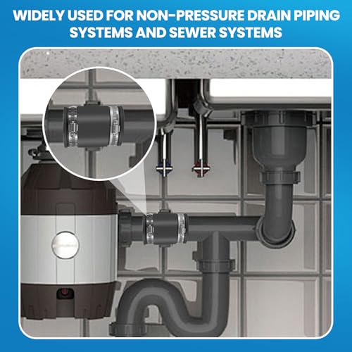 2 Pcs 1-1/4 IN Flexible PVC Pipe Coupling with Stainless Steel Clamps Fit 1-1/4 IN Nominal Pipes, Couplers for Plastic and Copper Pipe Plumbing Connections, Drain Repair, Dust Hose - size: 1-1/4 in
