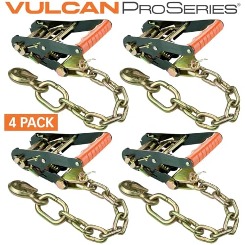 VULCAN Ratchet Buckle - Chain Anchor - 2 Inch Handle - PROSeries - 4 Pack - 3,300 Pound Safe Working Load - size: Chain Anchor ProSeries (4- Pack)