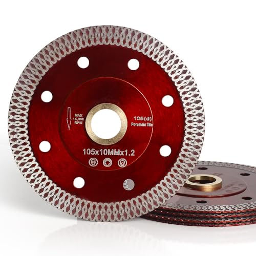 YIJING 5pcs/Box 4" Super Thin Diamond Cutting Blade Porcelain Tile Saw Blade with Arbor 7/8" or 5/8" Match with Hand-Held Grinder (4”-5pc) - size: 4”-5pc