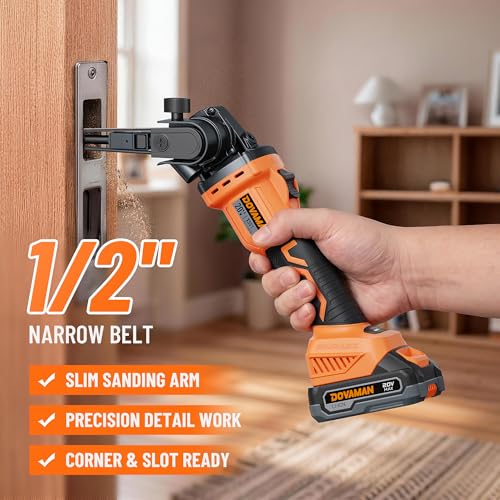 DOVAMAN 1/2'' x 18'' Cordless Detail Belt Sander, 6-speed 3268 FT/Min, 20V