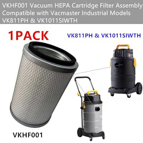1Pack Amigriki VKHF001 Vacuum HEPA Cartridge Filter Assembly Compatible with Vacmaster Industrial Models VK811PH & VK1011SIWTH