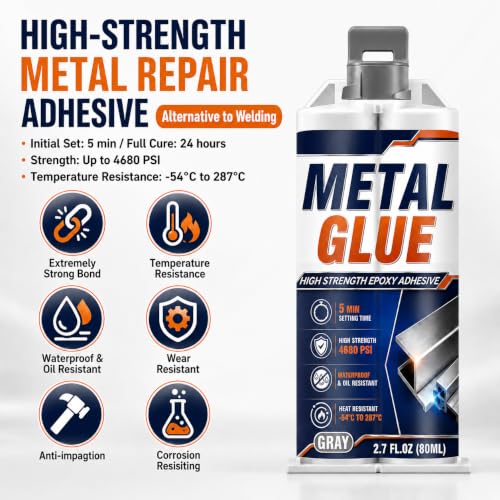 Metal Glue, Heavy Duty Waterproof Epoxy Welding Adhesive, 80 ml