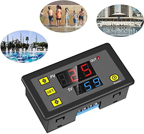 Delay Relay Module, ICSTATION DC 12V 10A Timer Relay 0-999s/min/h Digital Time Delay Switch with LED Display Timer Cycle Delay Module for Light Water Pump Engine - style: DC 12V