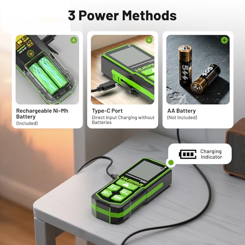 Huepar 200Ft Bluetooth Laser Measuring Tool S60-BT, APP Control, Rechargeable USB-C Laser Distance Meter, ±1/16" High Accuracy, Angle Sensor, IP54, for Distance/Area/Volume, Gifts for Men - size: 200Ft-Standard