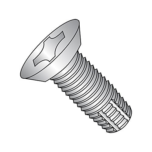 Small Parts 1216FPU188 18-8 Stainless Steel Thread Cutting Screw, Plain Finish, 82 Degree Flat Undercut Head, Phillips Drive, Type F, #12-24 Thread Size, 1" Length (Pack of 25)