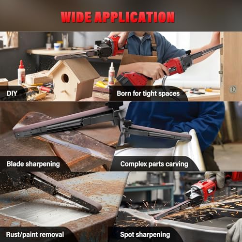 Cordless Detail Belt Sander Compatible with Milwaukee 18V/M18 Battery - color: Red