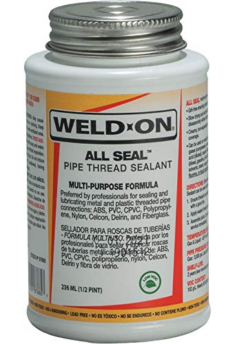 Weld-On 87665 All Seal Multi-Purpose Pipe Thread Sealant, Beige, 1/2 Pint