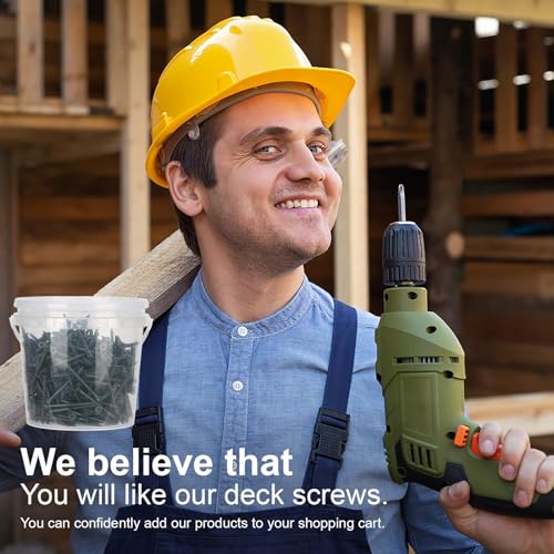 Deck Screws #8 x 2’’, T25 Star Torx Drive Flat Head Wood Screws, Green, 5lb - color: Green, size: 8X2’’