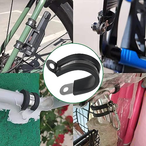 OURU 5/8 Inch Cable Clamps, Rubber Coated Insulated Clamps, 100pcs, 16mm - size: 100 PCS - 5/8 Inch