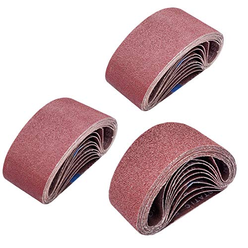 Tonmp 15 Pack 2-1/2" x 14" Sanding Belts - 5 Each of 40 80 120 Grit Aluminum Oxide Sanding Belts For Belt sander (2.5x14 inch) - size: 2.5x14 inch
