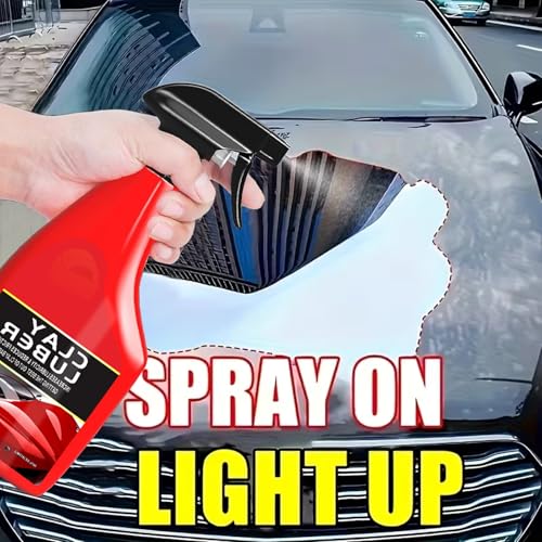 Car Clay Bar Kit - 4 Bars with Clay Luber Lubricant Spray & Applicator Grip - Professional Auto Detailing to Remove Contaminants, Restore Smooth Finish for Paint, Glass, Wheels & Plastic