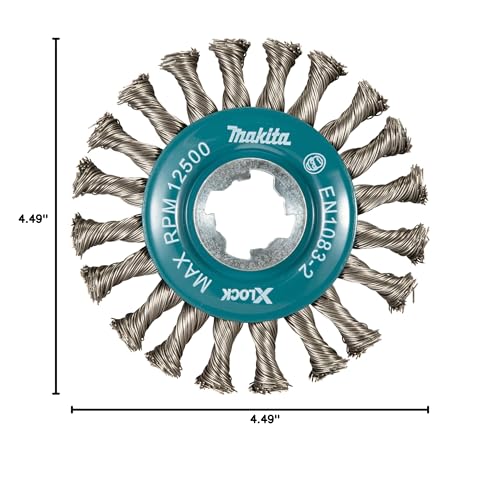 Makita D-72590 X-Lock 4-1/2" Stainless Steel Full Cable Knotted Twist Wire Wheel