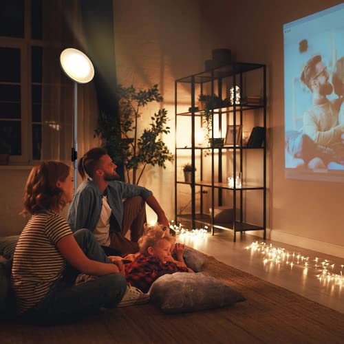 JOOFO LED Torchiere Floor Lamp with Remote, Stepless Dimmable, Silver - color: Platinum Silver