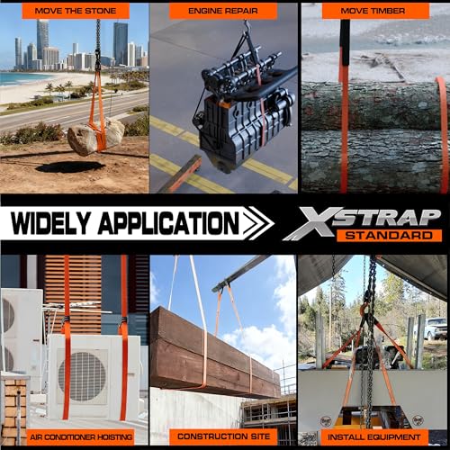 XSTRAP STANDARD 2PK 1"x6.5ft Lifting Sling Straps 2000 lb Vertical Capacity - style: 2PK 1''x6.5ft