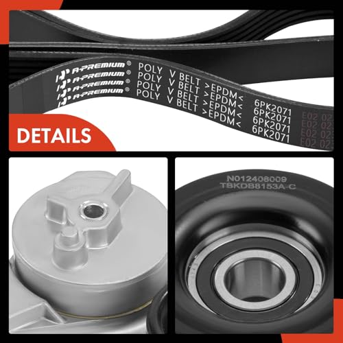 A-Premium Engine Serpentine Belt Drive Kit with Tensioner & Idler Pulley