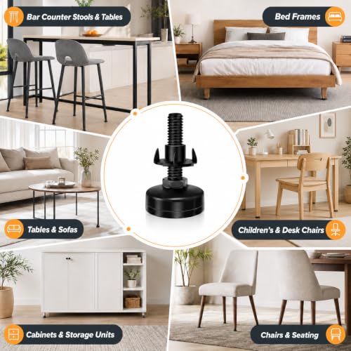 Ziopetru Adjustable Furniture Leveling Feet 4Pcs, Heavy Duty Table Levelers
