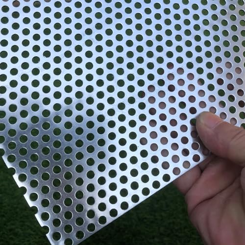 Aluminum Perforated Metal Sheets 16 Gauge 15.7 inch by 7.8 inch Expanded Metal Mesh Aluminum Opening 1/5" 0.2 inch (About 5 mm) Perforated Steel Sheet Mesh Screen Decorative - size: 15.7" X 7.8"