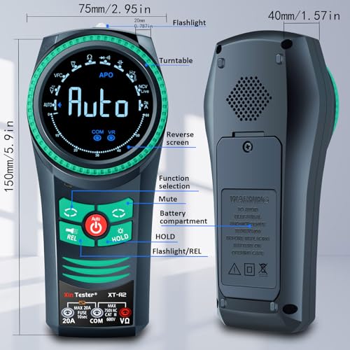 Digital AC/DC Professional Multimeter Tester, TRMS 6000 Counts Auto-ranging