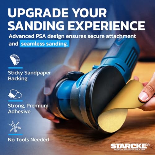 5 inch Sanding Discs 80 Grit Sandpaper Discs PSA Adhesive Sandpaper Roll No Hole - Disc Gold Round Sanding Paper, Durable Sand Paper for Wood, Auto Body, Metal, Marine Paint for Smooth Surfaces - style: 5 Inch / 320 Grit