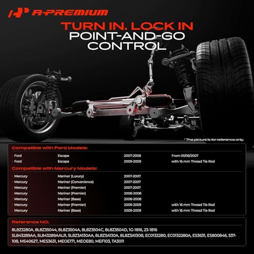 A-Premium Power Steering Rack and Pinion & Outer Tie Rod End Kit - style: Rack & Pinion + Outer Tie Rod