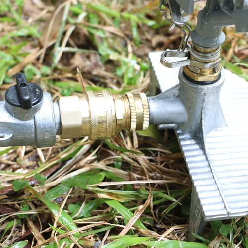 STYDDI 3/4-inch Full Flow Super Heavy Duty Hose Quick Connect Fittings, Lead-free Brass Full Port Garden Hose Quick Connector Coupler, 3/4” GHT High-Volume Hose Quick Release Adapter Set - size: 1 MALE + 1 FEMALE