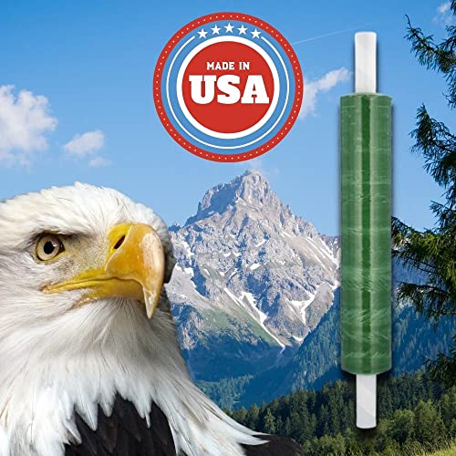 PSBM Dark Green Plastic Stretch Wrap with Handles 20" x 1000' 80 GA 4 Rolls - color: Green