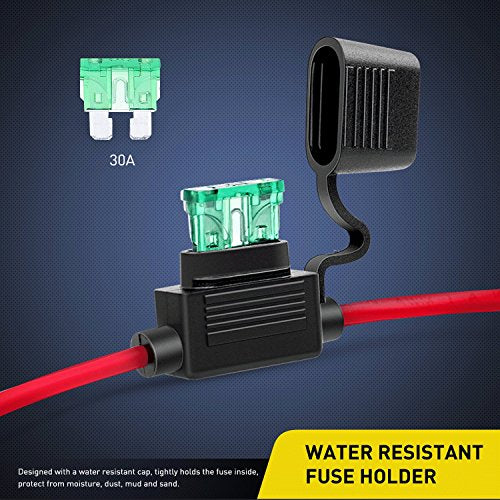 Nilight GA0004 5Pack 12AWG Inline Wiring Harness 12 Gauge ATC/ATO Automotive Holder with 30A Fuse Blade Standard Plug Socket-5 Pack, 2 Years Warranty - size: 5Pcs 12AWG Fuse Holder