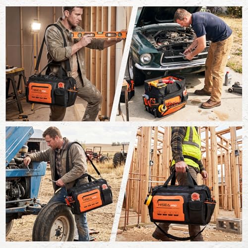 HISEA Tool Bag, 18-Inch Tool Tote, 29 Pockets Waterproof Tool Organizer Bag