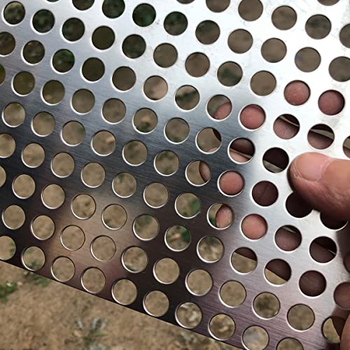 20 Gauge Perforated Metal Sheets 15.5"x11.6" Expanded Metal Mesh Aperture 0.4in 10mm (Approximately 2/5") Perforated Stainless Steel Sheet Stainless Steel Mesh Screen Panel - size: 15.5"X11.6"