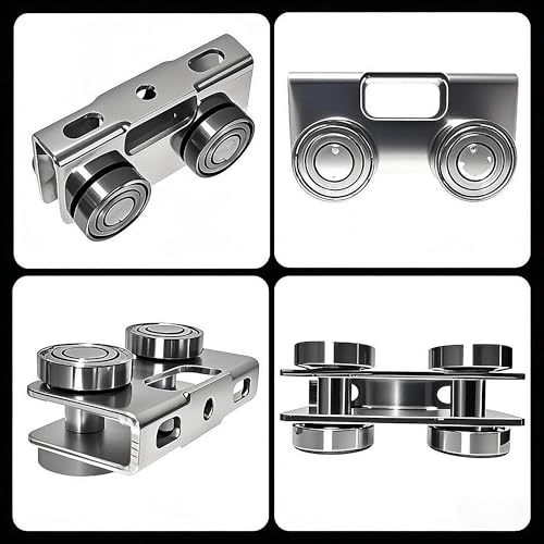 4 Wheel Trolley Assembly Rollers, Upgraded Load & Stable Silent Roller Trolley Compatible with 1-5/8" Wide and Taller Strut Channel, P1000/ P5000 Series (Silver 4 Pack) - color: Silver 4 pack