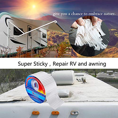 Professional Super Waterproof Tape, Aluminum Butyl Rubber Tape for Pipe/Metal/RV Awning/Roof Leak/Window Seal/Boat, 4in Wide 16.4ft Long